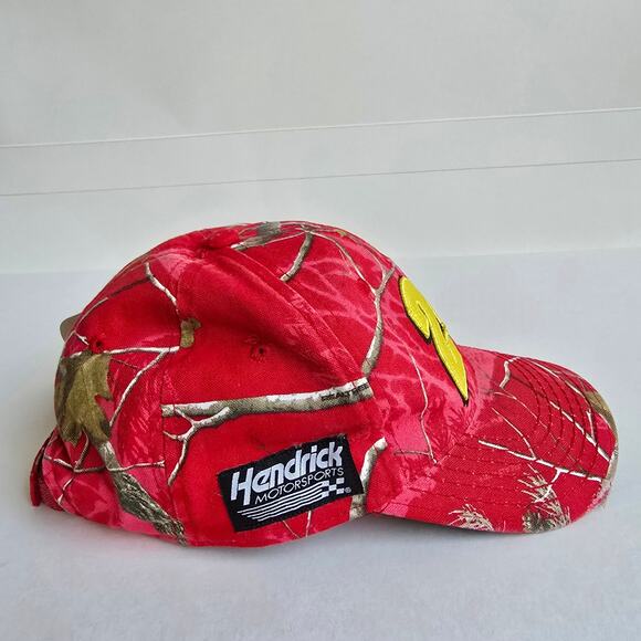 Nascar Jeff Gordon Hat #24 Red Pink Realtree Camo One Size Hendrick Racing Cap - Picture 3 of 10